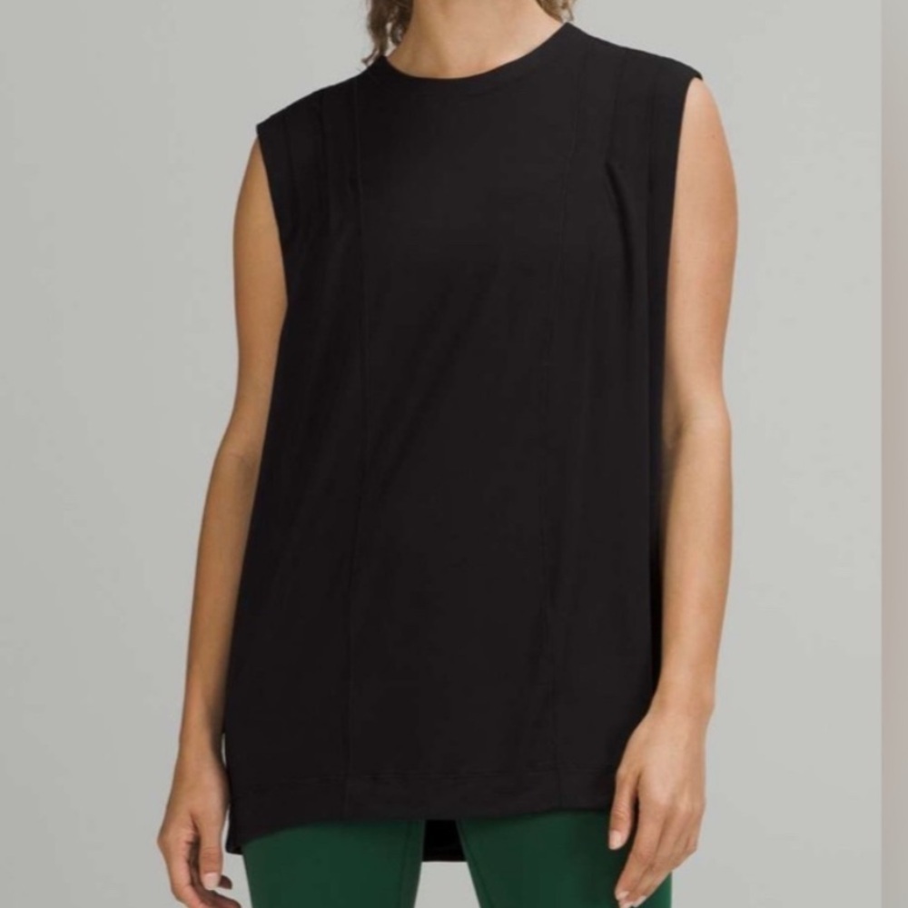 Lululemon Modal Pleated Shoulder Tank Top in Black